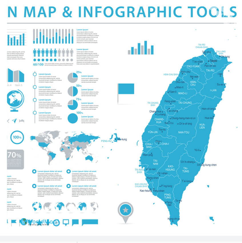 Carte infographique de Taiwan